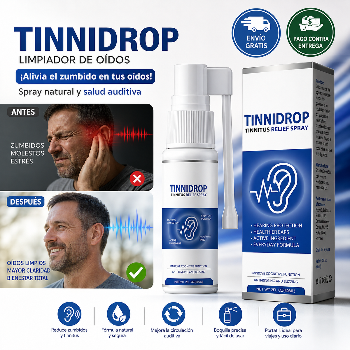 TinniDrop Care®: Cuidado externo diario para la zona del oído