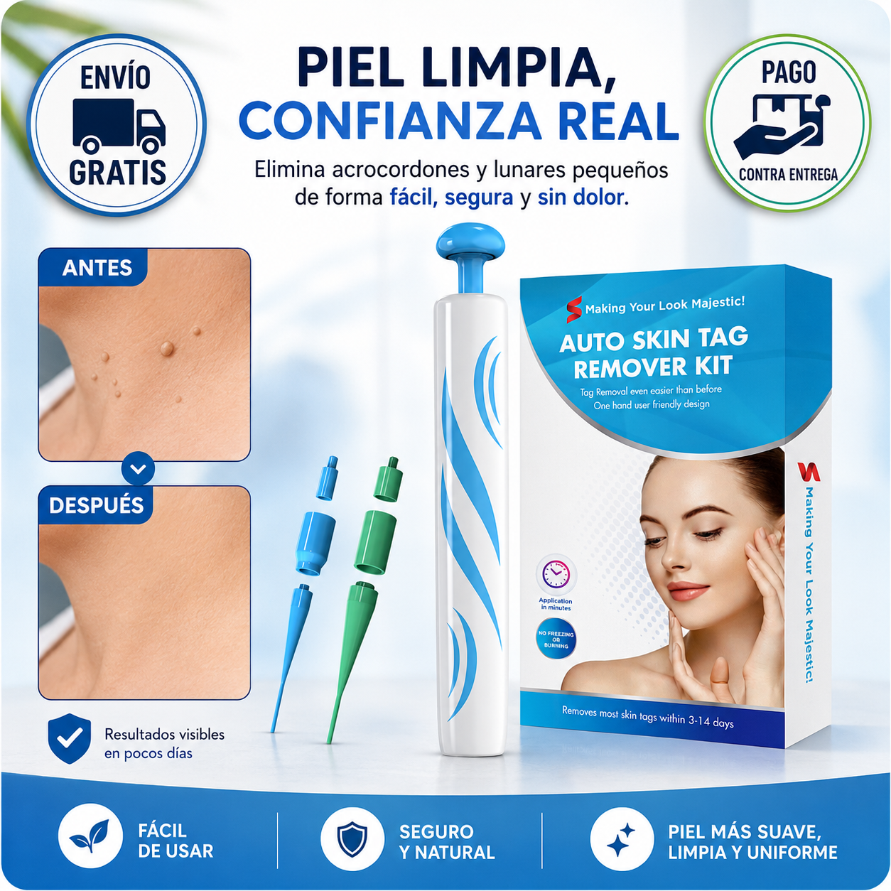 🏷️ ¡Piel limpia y sin imperfecciones! TagOff® Kit: El sistema removedor anatómico que elimina verrugas y lunares pequeños sin dolor ni cicatrices ✨
