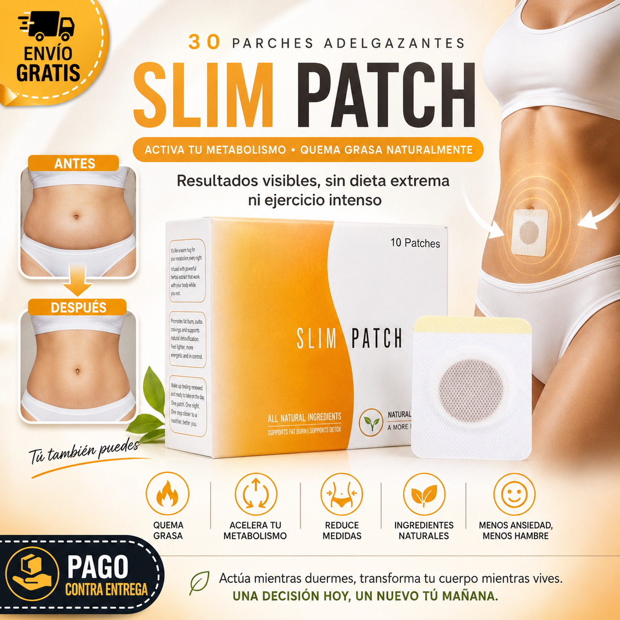 Un ritual nocturno para sentirte mejor con tu cuerpo: Slim Patch®, la rutina que te bajará de peso