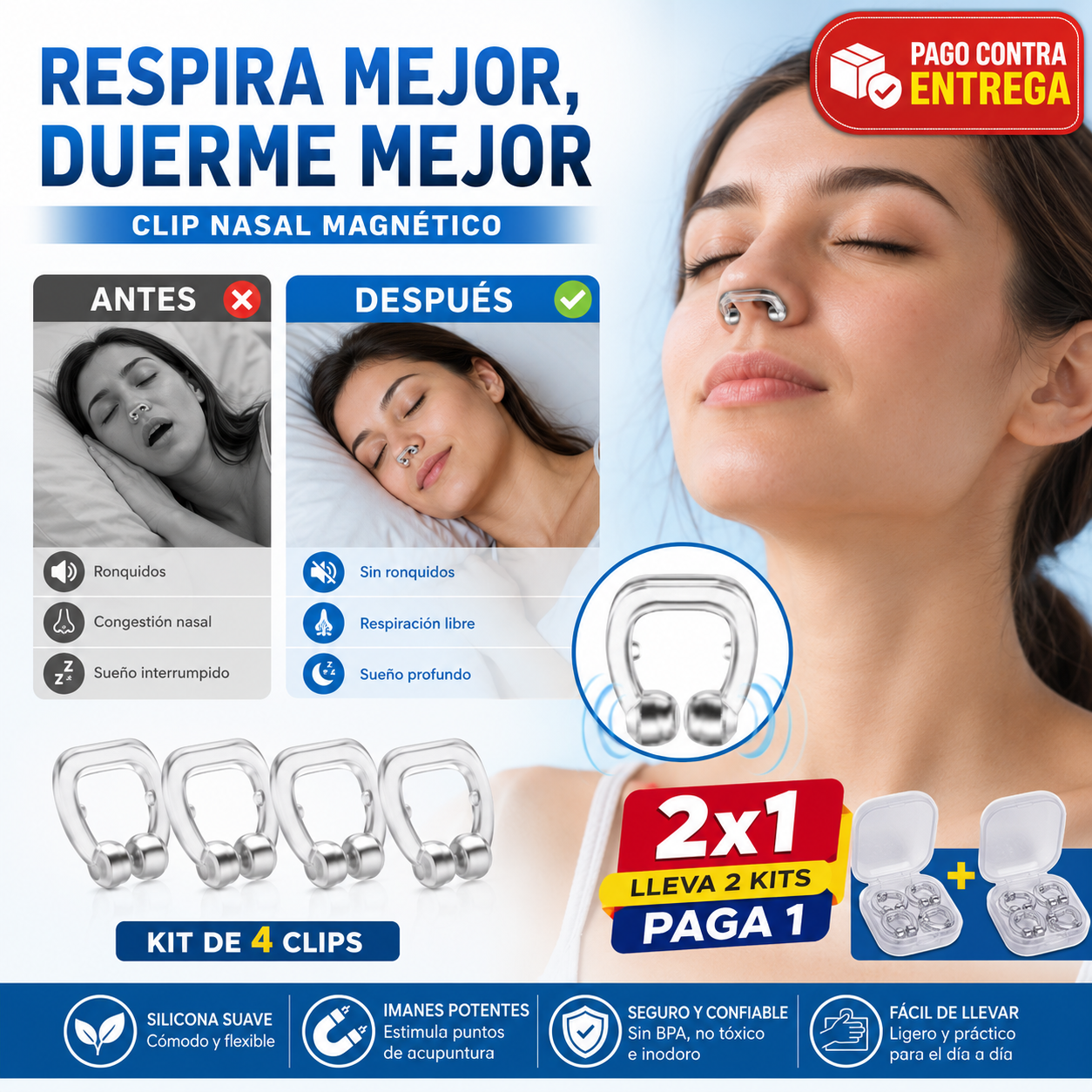 Duerme en silencio, despierta descansado: NoseClip Anti-Ronquidos®, la solución nocturna que tu pareja agradecerá