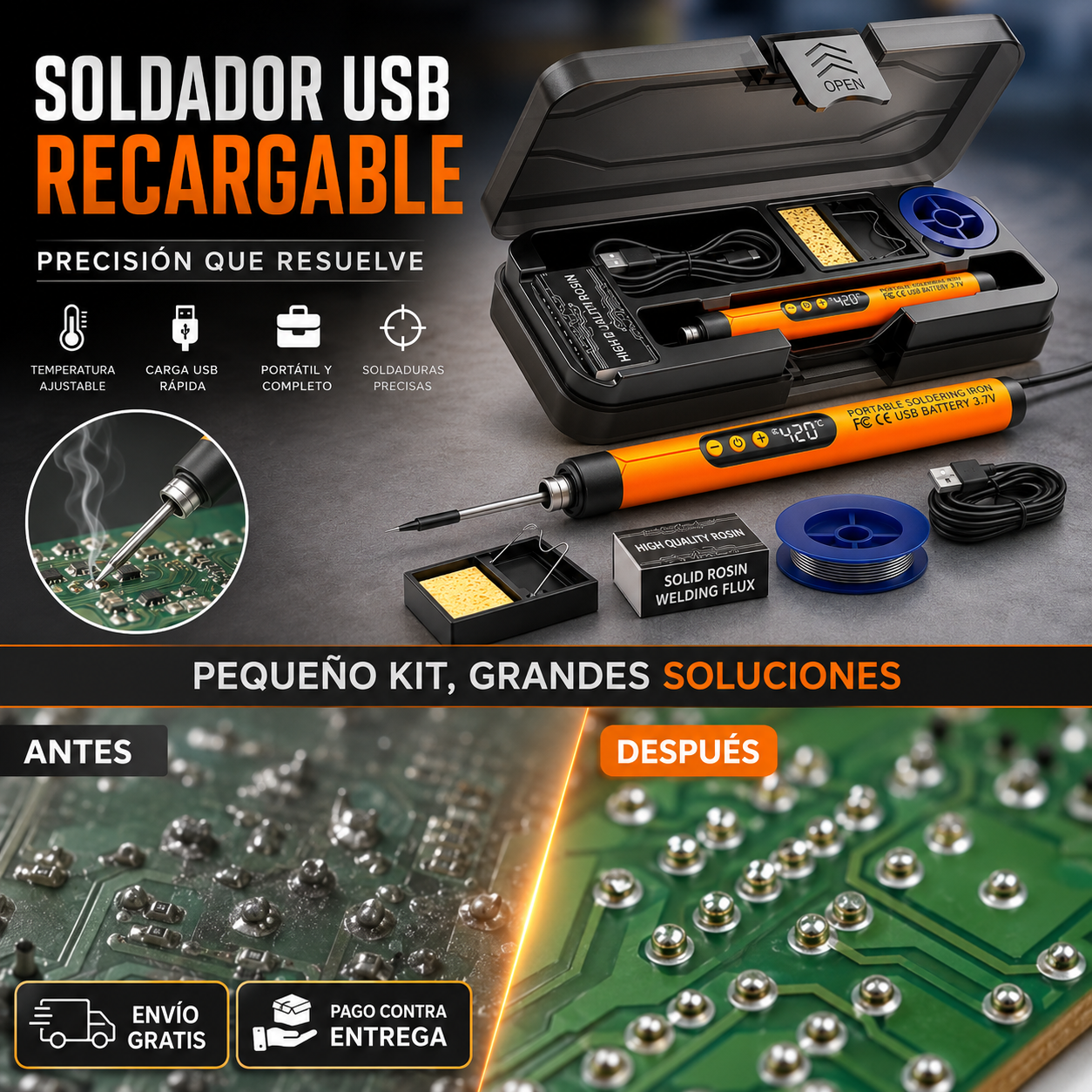 SolderPro Kit®: Soldadura de precisión, en cualquier lugar y sin cables complicados