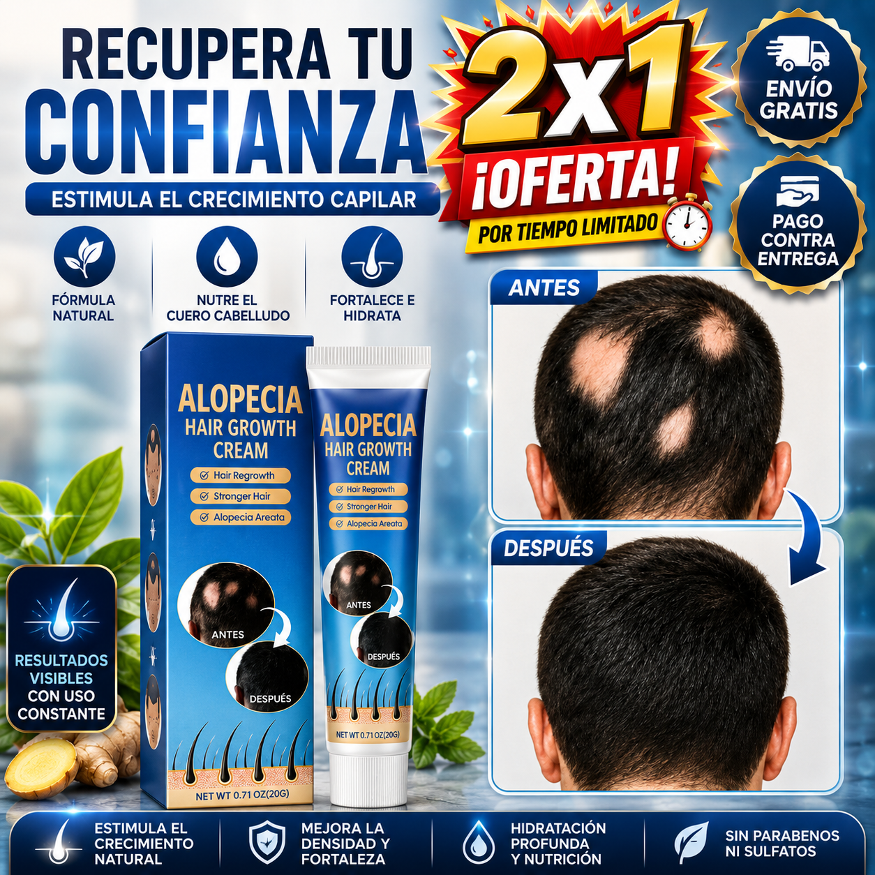 2x1 FoliGrow®: Cabello Más Grueso Y Con Vida