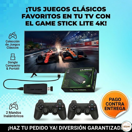 Consola Retro Game Stick 4K Inalámbrica con 10000 Juegos Clásicos