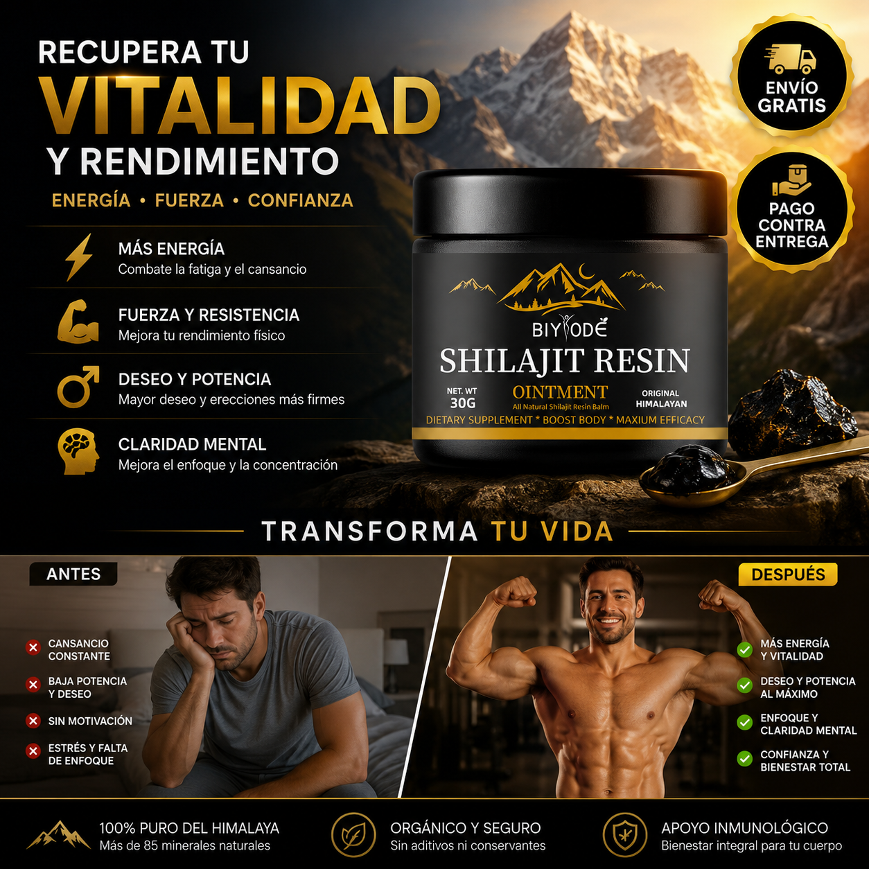 Biyode Shilajit Resin®: Vitalidad y energía natural del Himalaya
