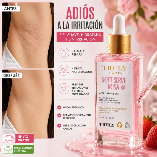 Truly Soft Serve®: Aceite calmante después del afeitado, piel suave sin irritación