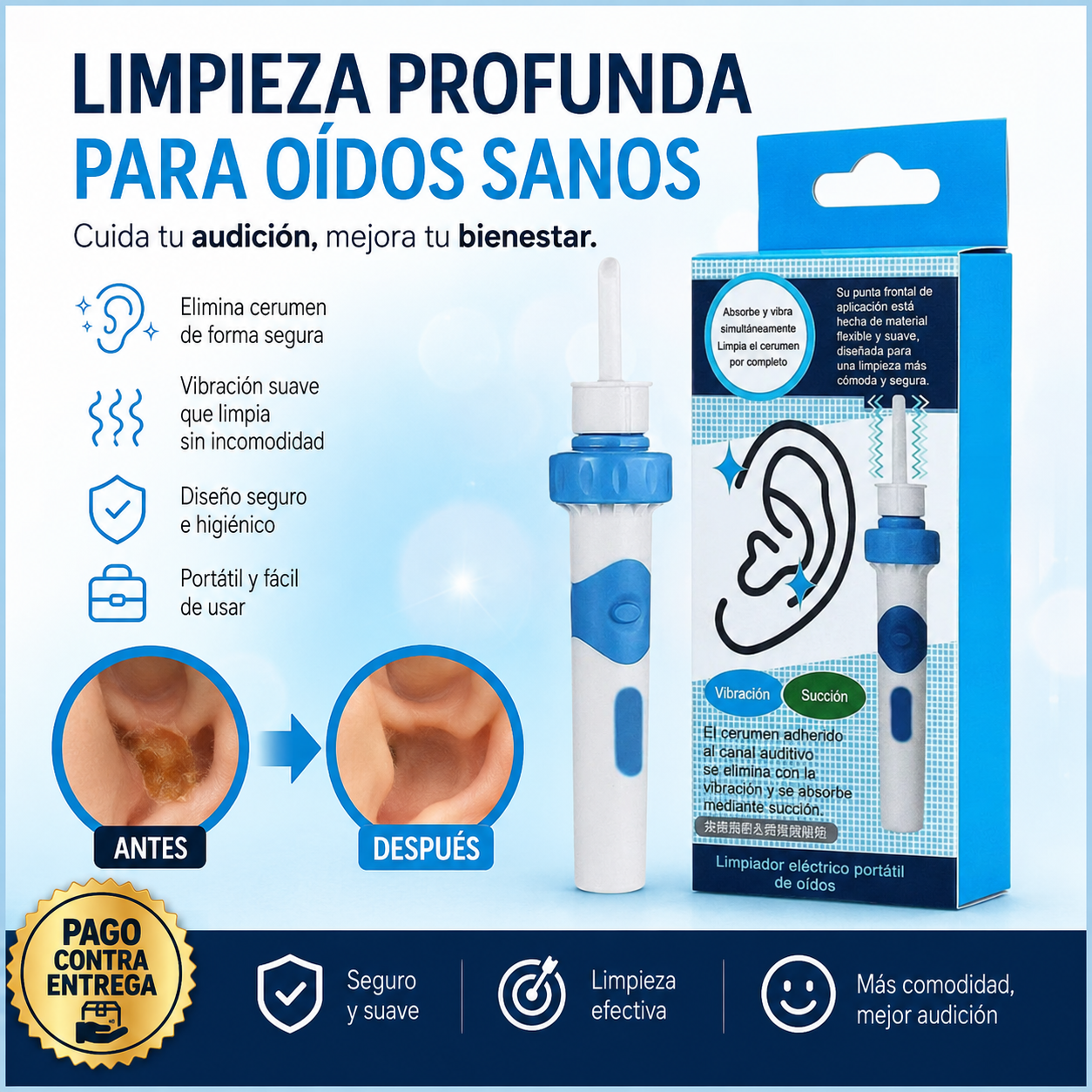🚫 ¡No más tapones ni dolores! DEOcross® i-ears: El limpiador de bolsillo con succión inteligente que elimina la cera de forma 100% segura 👂✨