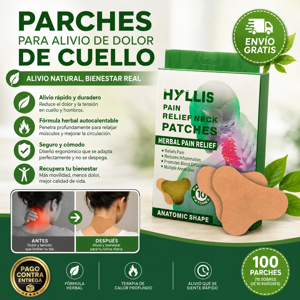Calor que penetra donde más duele: HerbHeat Patch®, alivio natural para la tensión de cuello y hombros