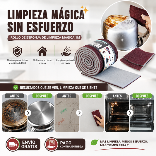 Un metro de limpieza que corta a la medida: MagicScrub Roll®, la esponja multiusos que se adapta a tu hogar