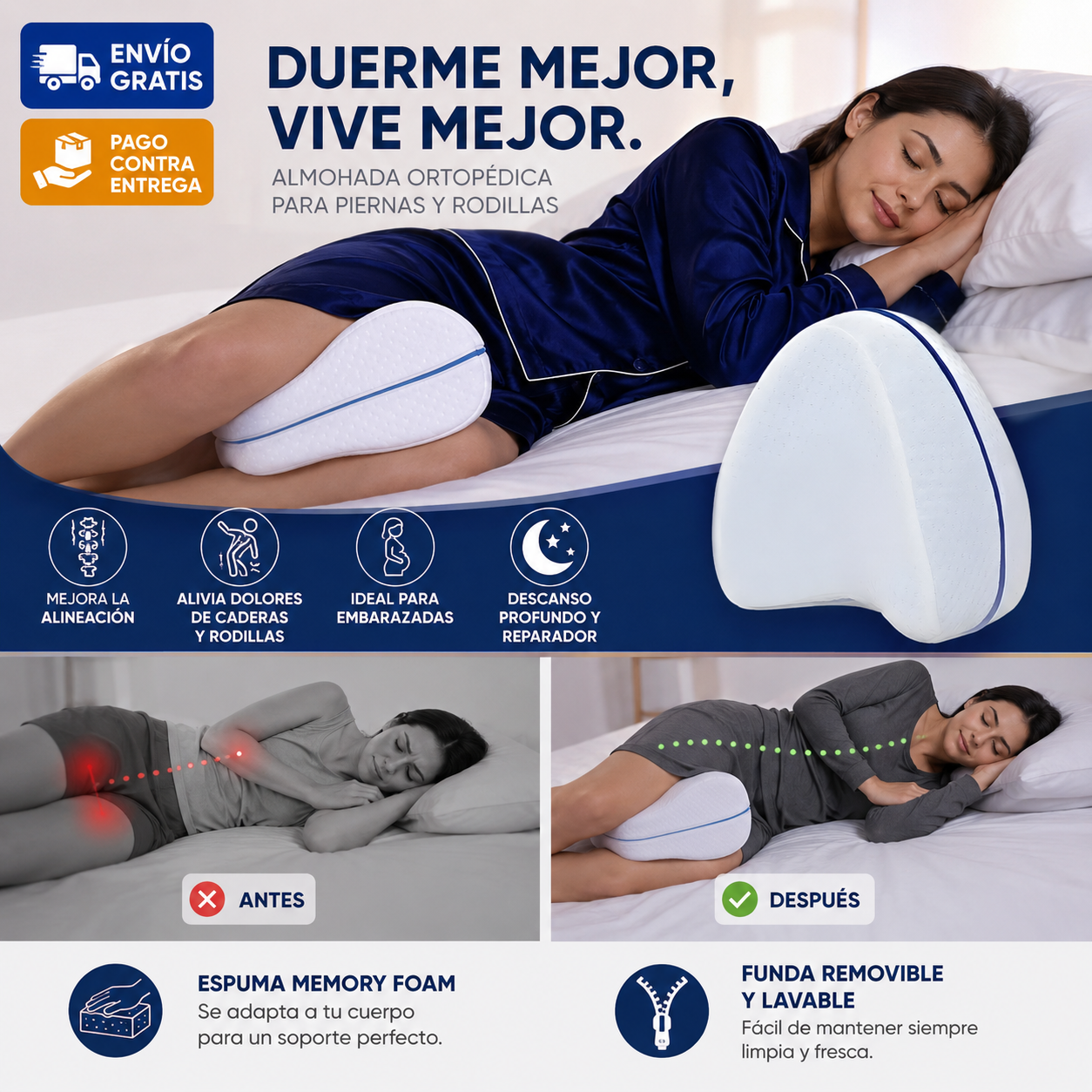 ComfortWedge®, la almohada que sostiene mientras duermes