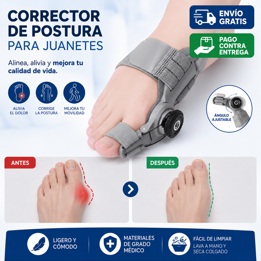 ToeAlign Pro®: Comodidad ajustable para caminar sin presión en el juanete