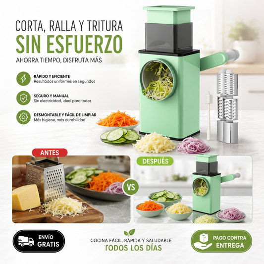 ChopMaster 3en1®: Ralla, rebana y tritura sin electricidad