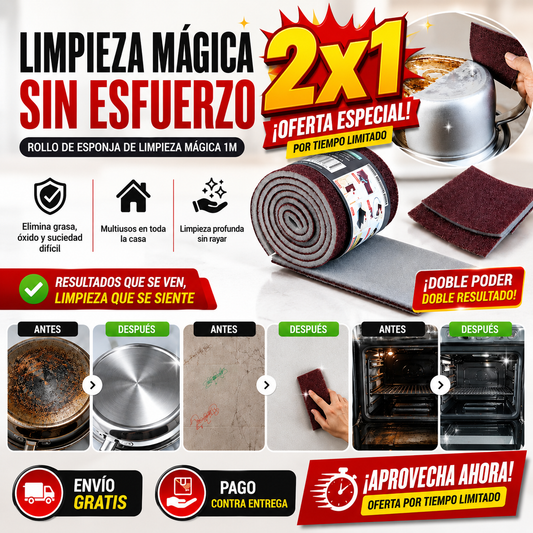 Un metro de limpieza que corta a la medida: MagicScrub Roll®, la esponja multiusos que se adapta a tu hogar