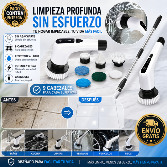 ScrubMax 9 en 1®: DESTRUYE la suciedad más difícil sin que muevas un dedo