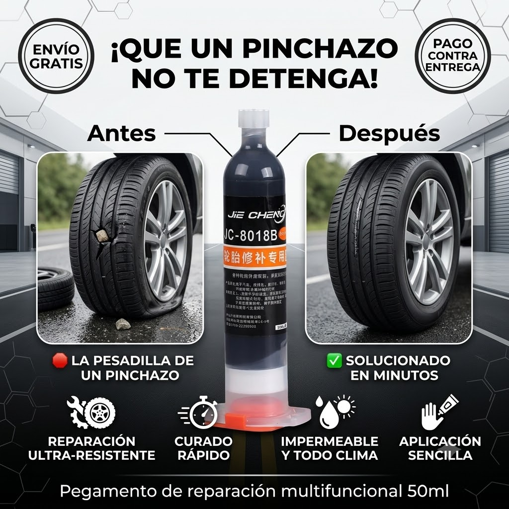 TireSeal Pro®: Sella grietas y desgarres superficiales en minutos