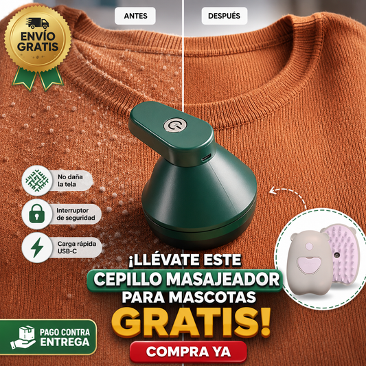 FuzzAway Pro®: Ropa como nueva, sin bolitas de pelusa + ¡Cepillo masajeador para mascotas de regalo!
