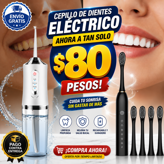 AquaFloss Pro® + Cepillo Eléctrico: Limpieza dental completa