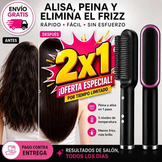 SmoothGlide Pro®: Cepillo y plancha en uno, alisado profesional en casa